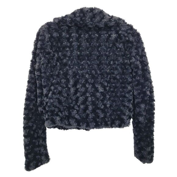 Candies XS Vegan Faux Fur Black Formal Cropped Jacket Bolero Evening Pockets - Picture 8 of 11